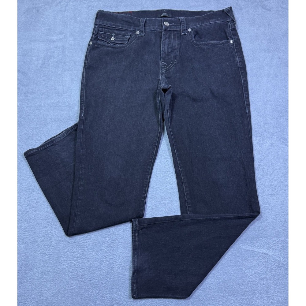 True Religion Jeans Mens 34x32 Ricky Relaxed Straight Black Y2K Normcore USA